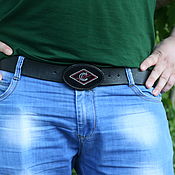 Аксессуары handmade. Livemaster - original item The belt with the author`s buckle is simple. Handmade.