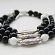 'Black and White' agate necklace and bracelet, Jewelry Sets, Moscow,  Фото №1