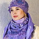 Валяный шарф-бактус .Лиловый, Шарфы, Новокузнецк,  Фото №1
