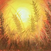 Картины и панно handmade. Livemaster - original item Oil pastel painting with sunset 