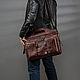 Business leather bag 'Diego' (antique brown). Classic Bag. Russian leather Guild. My Livemaster. Фото №6