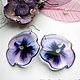 Bright Transparent Resin Earrings Flowers Pansies Boho Style, Earrings, Taganrog,  Фото №1