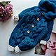 Knitted jumpsuit 'azure' for the newborn, Overall for children, St. Petersburg,  Фото №1