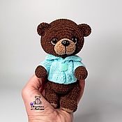 Куклы и игрушки handmade. Livemaster - original item Knitted toy Bear Bamsi Bear knitted toy from chenille. Handmade.
