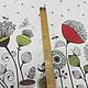 Ткань рогожка хлопок 100% Сказочные цветы. Ткани. Оксана    Льняной мир. Ярмарка Мастеров.  Фото №4