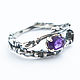 Twin silver ring with  amethyst. Rings. Ringlin's shop. Online shopping on My Livemaster.  Фото №2
