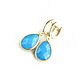 Earrings with a blue stone 'Blue water' blue earrings. Earrings. Irina Moro. My Livemaster. Фото №4