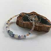 Украшения handmade. Livemaster - original item Silver bracelet made of Ethiopian opal, kunzite and tanzanite. Handmade.