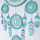 Large mint dream catcher with crocheted feathers, Dream catchers, St. Petersburg,  Фото №1
