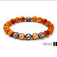 Bracelet Vintage rings of Baltic amber with silver charms, Bead bracelet, Moscow,  Фото №1