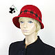 Order Elegant women's felt hat ' Slouch'. Scarlet. Mishan (mishan). Livemaster. . Hats1 Фото №3