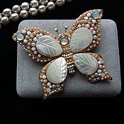 Винтаж handmade. Livemaster - original item Barrera Vintage Pearl Butterfly Brooch. Handmade.