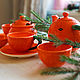 Tangerine tea set. ceramic handmade. Tea & Coffee Sets. JaneCeramics. Online shopping on My Livemaster.  Фото №2