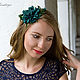 Headband leather cornflower. Decoration leather. Leather flowers. Headband. lanssveta. My Livemaster. Фото №5