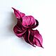 Magento Leather Flower Brooch Dark Pink Fuchsia. Key chain. De-Si-Re. My Livemaster. Фото №5