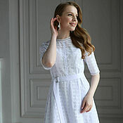 Одежда handmade. Livemaster - original item Dress ALEXANDRIA cotton 100% sewing on cotton lining. Handmade.