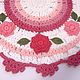 Alfombra de punto con cordón floral rosa. Carpets. knitted handmade rugs (kovrik-makrame). Ярмарка Мастеров.  Фото №6