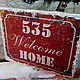 Табличка 20х15 деревянная дверная в стиле ЛОФТ_Welcome Home W0029. Картины. TREENITY_Студия Ольги Генераловой. Интернет-магазин Ярмарка Мастеров.  Фото №2
