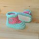 Order Knitted shoes Booties boots with plush, children's shoes, the color pink. Natalia Derina - Knitted Shoes (denatal). Livemaster. . Babys bootees Фото №3