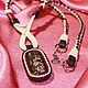 Pendant of their skin and Jasper Obbi. Leather pendant. Pendants. okuznecova. My Livemaster. Фото №4