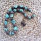 Order Large set-beads and earrings with Rudraksha and artificial turquoise. florispb. Livemaster. . Jewelry Sets Фото №3