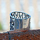 Кольцо широкое из серебра 925 пробы с армянским алфавитом DS0035. Кольца. Sunny Silver. Ярмарка Мастеров.  Фото №5