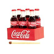 Куклы и игрушки handmade. Livemaster - original item Miniature Red box with six bottles of soda. Handmade.