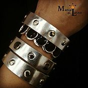 Украшения handmade. Livemaster - original item Metallic bracelet with holnitens. Handmade.