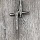 Cross 925 silver with zircons, Holland, Vintage earrings, Arnhem,  Фото №1