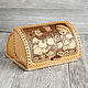 Bread basket made of birch bark 'Tea with bagels' small, Ware in the Russian style, Novosibirsk,  Фото №1