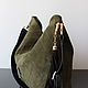 Bag made of genuine suede Khaki quilted. Sacks. Olga'SLuxuryCreation. My Livemaster. Фото №5
