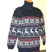 Платье-свитер вязаное для кормления Джинс