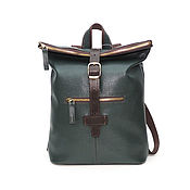 Сумки и аксессуары handmade. Livemaster - original item Backpacks: Women`s Leather Backpack Bag Dark Green Mei Mod. CP34-132. Handmade.