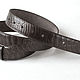Brown leather Belt for men 1.3 inches wide. Straps. Two Starlings. Online shopping on My Livemaster.  Фото №2