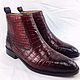 Boots made of genuine crocodile leather, fur, Brogues, St. Petersburg,  Фото №1