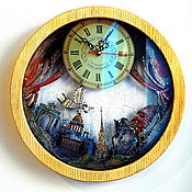 Для дома и интерьера handmade. Livemaster - original item Golden Fairy Tale of St. Petersburg-wall clock made of wood with a pendulum. Handmade.