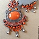 Сутажные серьги-гвоздики "NARANGA". Серьги-пусеты. Podzim (soutache). Ярмарка Мастеров.  Фото №5