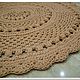 Handmade Knitted round Mat made of Cord Mesh. Carpets. knitted handmade rugs (kovrik-makrame). My Livemaster. Фото №5