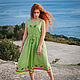 Order Boho dress linen Green Summer. Kupava - ethno/boho. Livemaster. . Dresses Фото №3