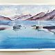 Order Watercolor Landscape with boats (blue blue picture). Pastelena. Livemaster. . Pictures Фото №3