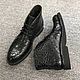 Men's crocodile leather shoes, spring / autumn model in black. Boots. SHOES&BAGS. My Livemaster. Фото №4