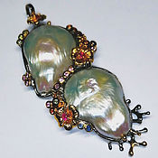 Украшения handmade. Livemaster - original item Large Nereid pendant with baroque pearls. Handmade.