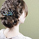 Turquoise wedding bridesmaid comb with crystal beads in the hair. Hair Decoration. Missberry.me. Online shopping on My Livemaster.  Фото №2