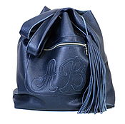 Сумки и аксессуары handmade. Livemaster - original item Bag Leather Bag with applique Bag String Bag Shopper Bag. Handmade.