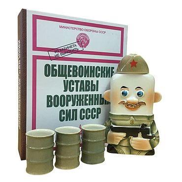 Подарки и сувениры ручной работы. Ярмарка Мастеров - ручная работа Подарки на 23 февраля: Солдат с 3-мя рюмками. Handmade.