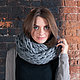 Large Snood hand knit, dark grey, Snudy1, Moscow,  Фото №1