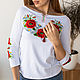 Кофты, женская белая футболка с вышивкой "8161 св", Кофты, Львов,  Фото №1