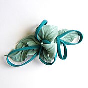 Украшения handmade. Livemaster - original item Aqua 2 Mint Turquoise Sea Wave Flower Brooch with Loops. Handmade.