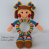 Куклы и игрушки handmade. Livemaster - original item Doll Polina on a wooden ring-a toy, crocheted. Handmade.