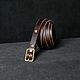Narrow 20 mm leather strap Horween Chromexcel, brown, Straps, St. Petersburg,  Фото №1